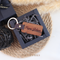 Personalised Leather Wood Keychain