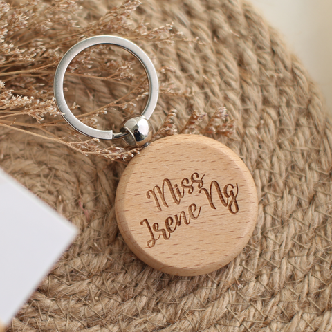 Personalised Maple Wooden Name Keychain