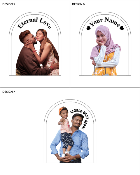 Wireless Arch Maple Wooden Photo LED Night Lamp (Full Color)