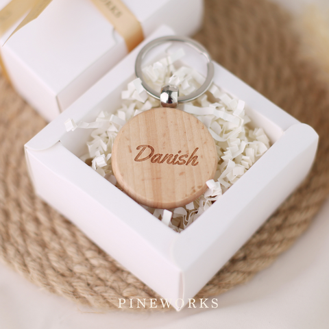 Personalised Maple Wooden Name Keychain