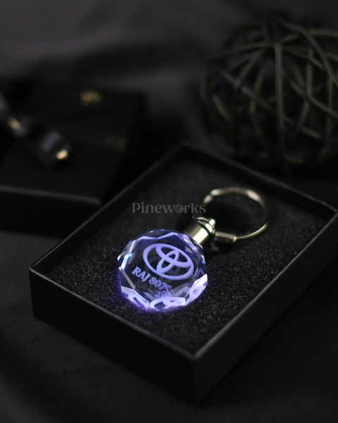 3D Photo Engraved Crystal Keychain