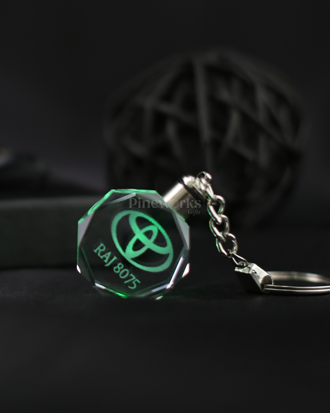 3D Photo Engraved Crystal Keychain