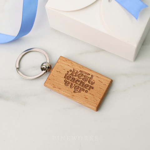 Personalised Maple Wooden Name Keychain