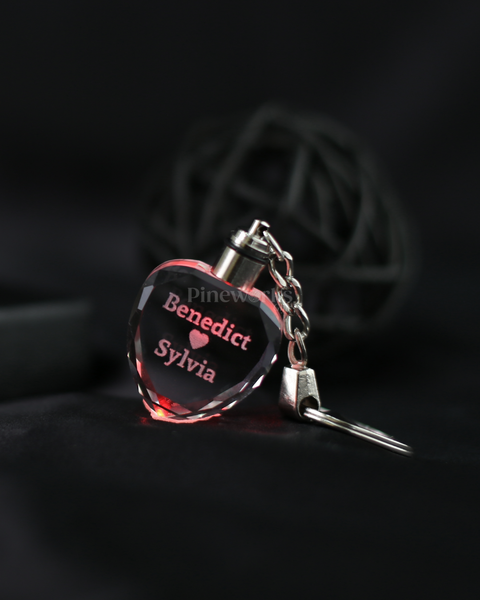 3D Photo Engraved Crystal Keychain