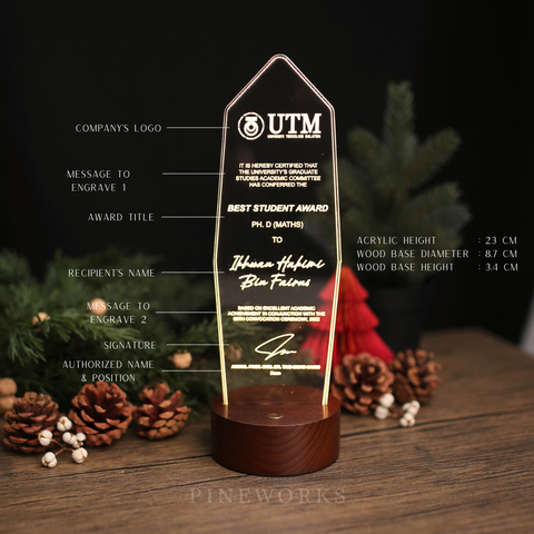 Acrylic LED Awards Plaque - Hepta
