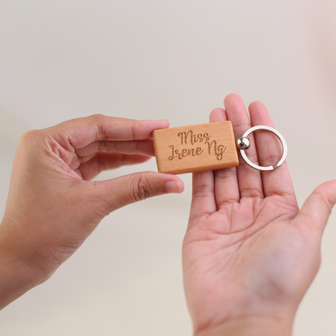 Personalised Maple Wooden Name Keychain