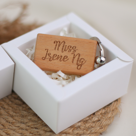 Personalised Maple Wooden Name Keychain