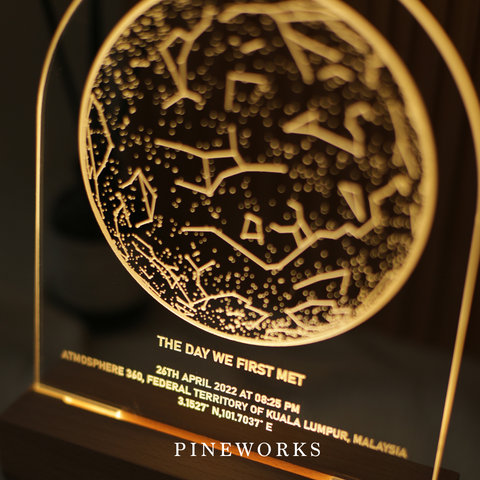 Star Map Wooden Photo Plaque LED Night Lamp