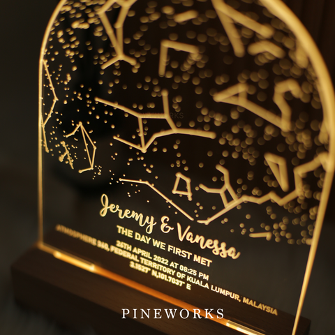 Star Map Wooden Photo Plaque LED Night Lamp