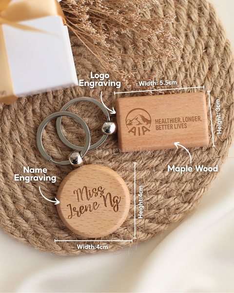 Personalised Maple Wooden Name Keychain