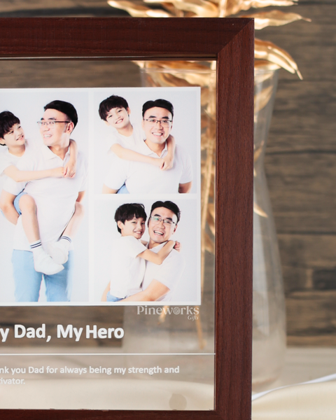 Mahogany Wooden Photo Frame LED Night Lamp (Full Color)