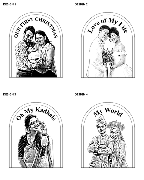 Wireless Arch Maple Wooden Photo LED Night Lamp