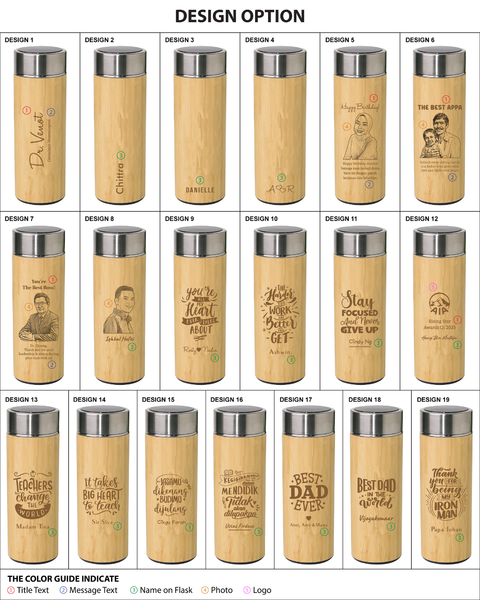 Personalized Smart Bamboo Thermal Flask