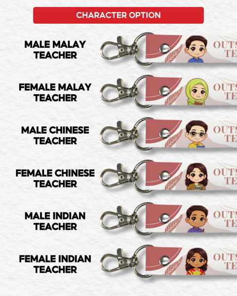 Teacher Name Sublimation Lanyard Keychain