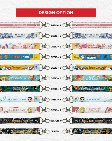 Teacher Name Sublimation Lanyard Keychain