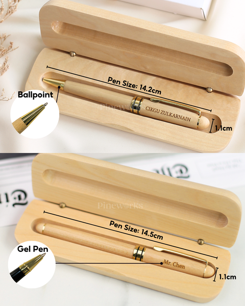 Personalised Maple Wooden Pen Set