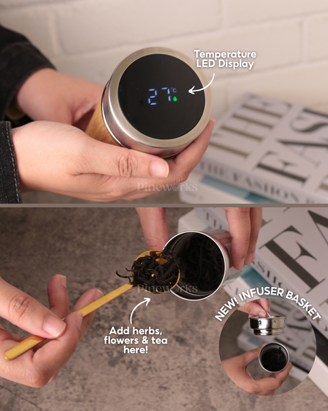 Personalized Smart Bamboo Thermal Flask