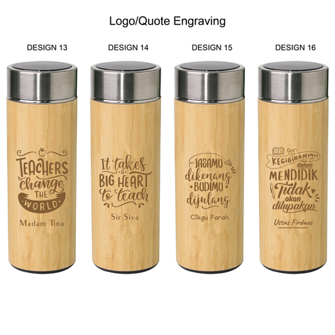 Personalized Smart Bamboo Thermal Flask