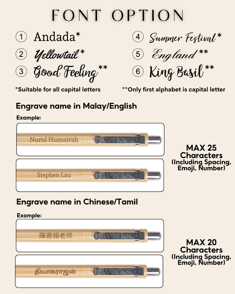 Name Personalised Bamboo Pen with Paper Sleeve