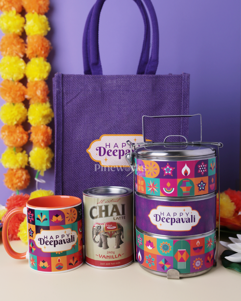 Deepavali Gift Bag 8 - Tiffin Set, Mug & Chai
