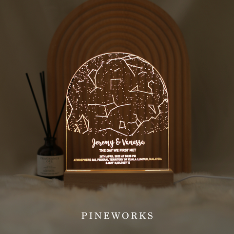 Star Map Wooden Photo Plaque LED Night Lamp