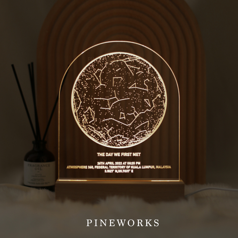 Star Map Wooden Photo Plaque LED Night Lamp