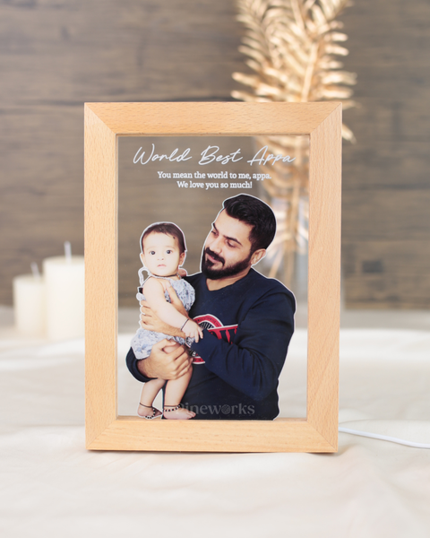 Maple Wooden Photo Frame LED Night Lamp (Full Color)