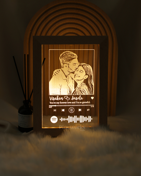 Maple Wooden Photo Frame LED Night Lamp