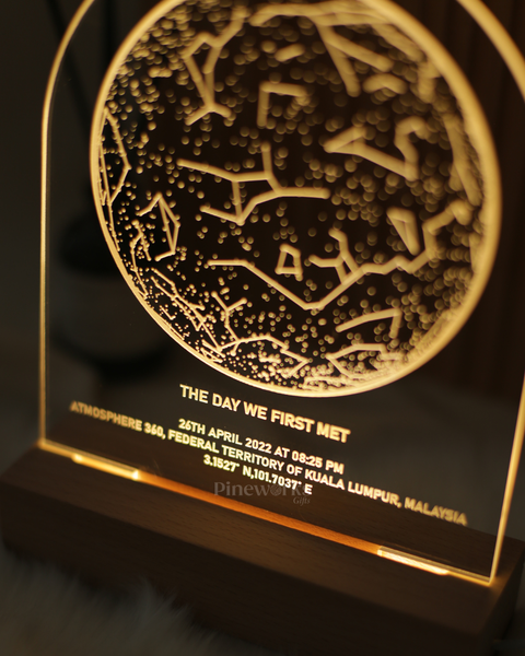 Star Map Wooden Photo Plaque LED Night Lamp