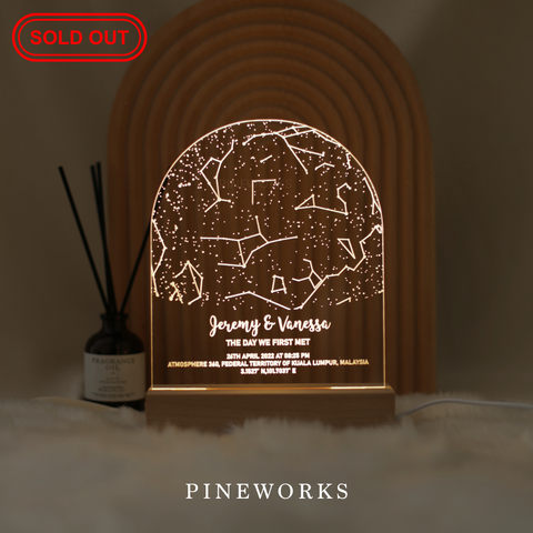 Star Map Wooden Photo Plaque LED Night Lamp