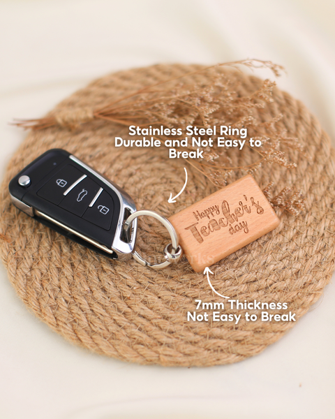 Personalised Maple Wooden Name Keychain