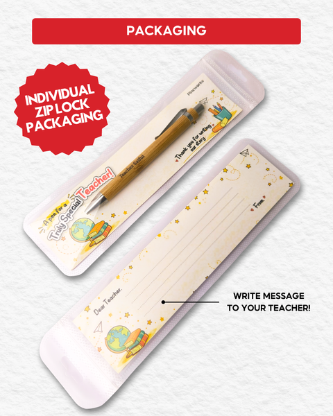 Name Personalised Bamboo Pen with Paper Sleeve