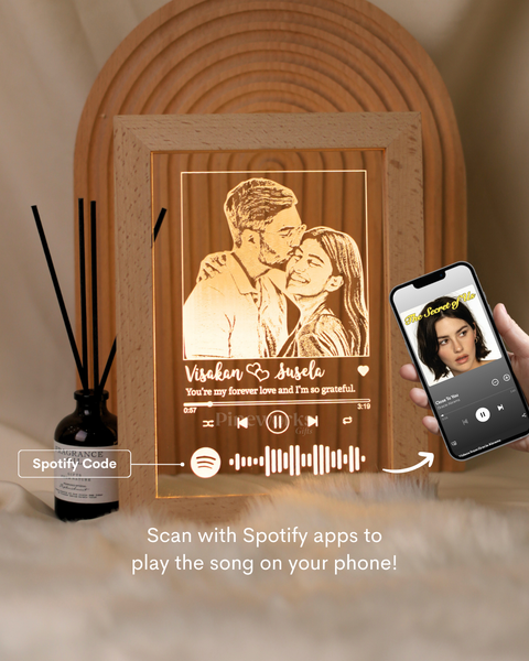 Maple Wooden Photo Frame LED Night Lamp