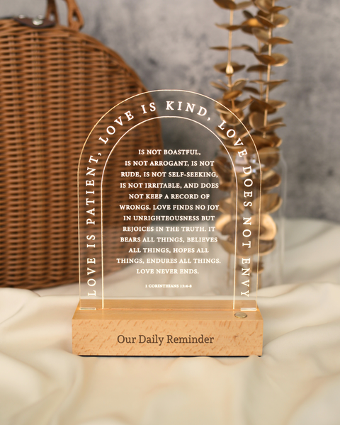 Wireless Arch Maple Wooden Photo LED Night Lamp