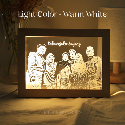 Maple Wooden Photo Frame LED Night Lamp