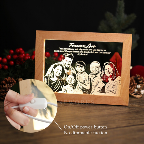 Maple Wooden Photo Frame LED Night Lamp