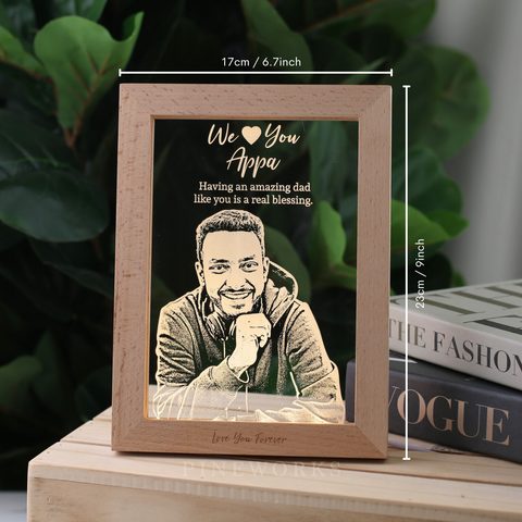 Maple Wooden Photo Frame LED Night Lamp