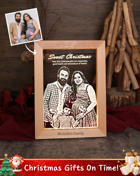 Maple Wooden Photo Frame LED Night Lamp