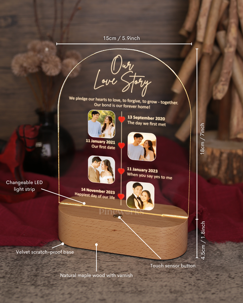 NEW! Arch Bluetooth Speaker Maple Wooden RGB LED Night Lamp (Full Color)