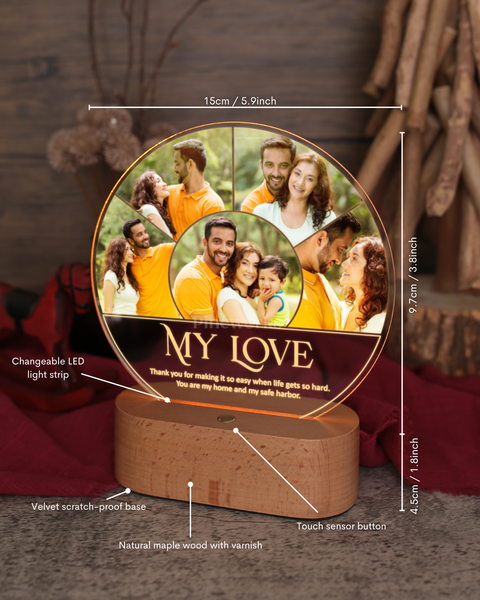 NEW! Wood Bluetooth Speaker Acrylic RGB LED Night Lamp (Full Color)