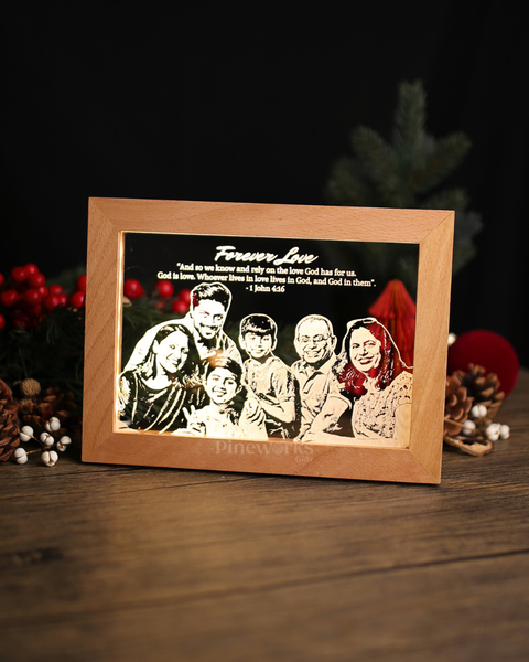 Maple Wooden Photo Frame LED Night Lamp