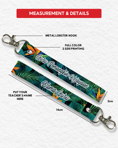 Teacher Name Sublimation Lanyard Keychain