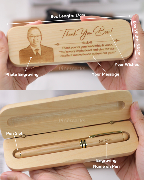 Personalised Maple Wooden Pen Set