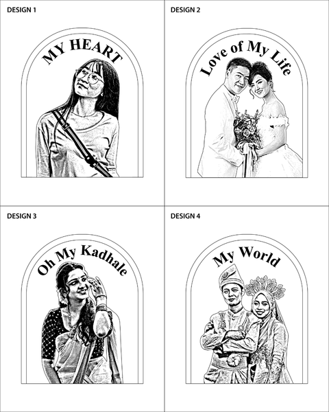 Wireless Arch Maple Wooden Photo LED Night Lamp