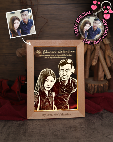 Maple Wooden Photo Frame LED Night Lamp