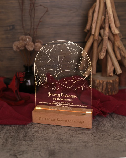 Star Map Wooden Photo Plaque LED Night Lamp