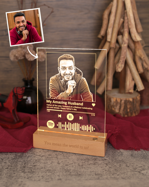 Wireless Spotify Maple Wooden Photo LED Night Lamp