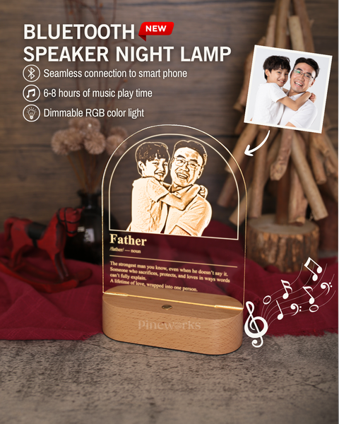 NEW! Arch Wood Bluetooth Speaker Acrylic RGB LED Night Lamp