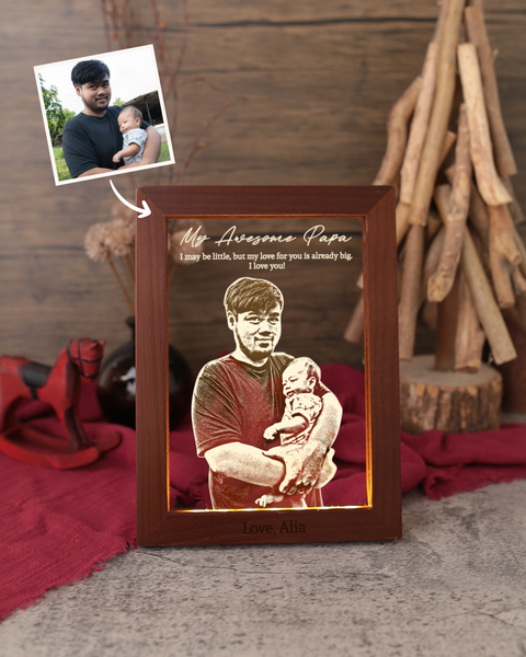 [SOLD OUT] Mahogany Wooden Photo Frame LED Night Lamp