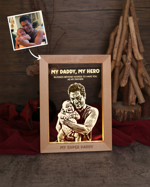 Maple Wooden Photo Frame LED Night Lamp
